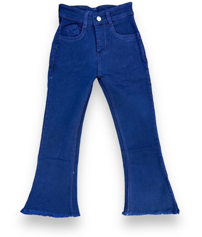     			ICONIC ME- Kids Girls Dark Blue Premium Bootcut Denim Jeans
