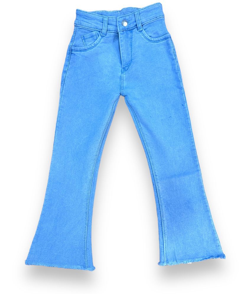     			ICONIC ME- Kids Girls New Trendy Light Blue Bootcut Denim Jeans