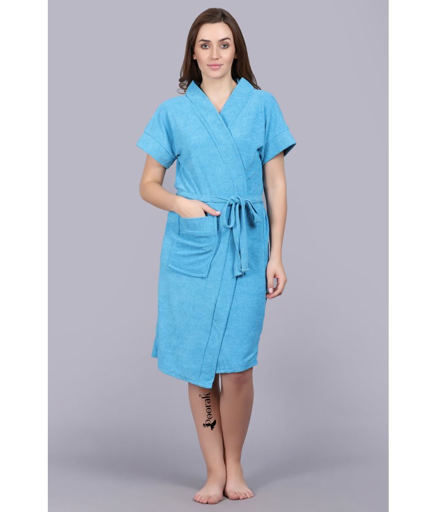     			Poorak Blue Free Size Bathrobe ( Pack of 1 )