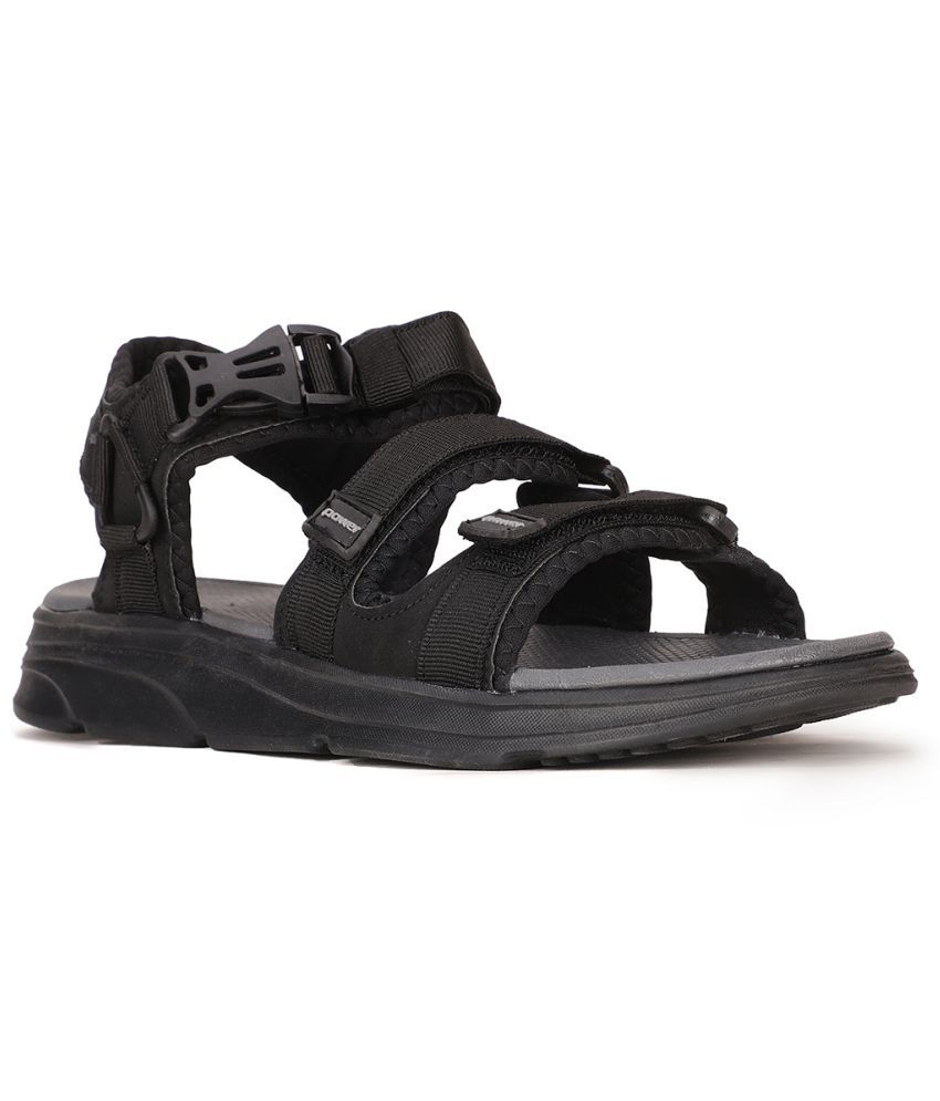     			Power by BATA - Black Men's Sandals