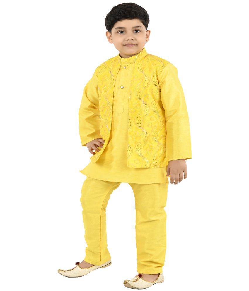     			s muktar garments Yellow Cotton Blend Boys ( Pack of 1 )