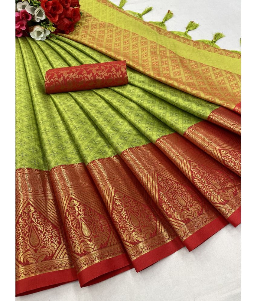     			Aika Banarasi Silk Embellished Saree With Blouse Piece - Multicolor ( Pack of 1 )