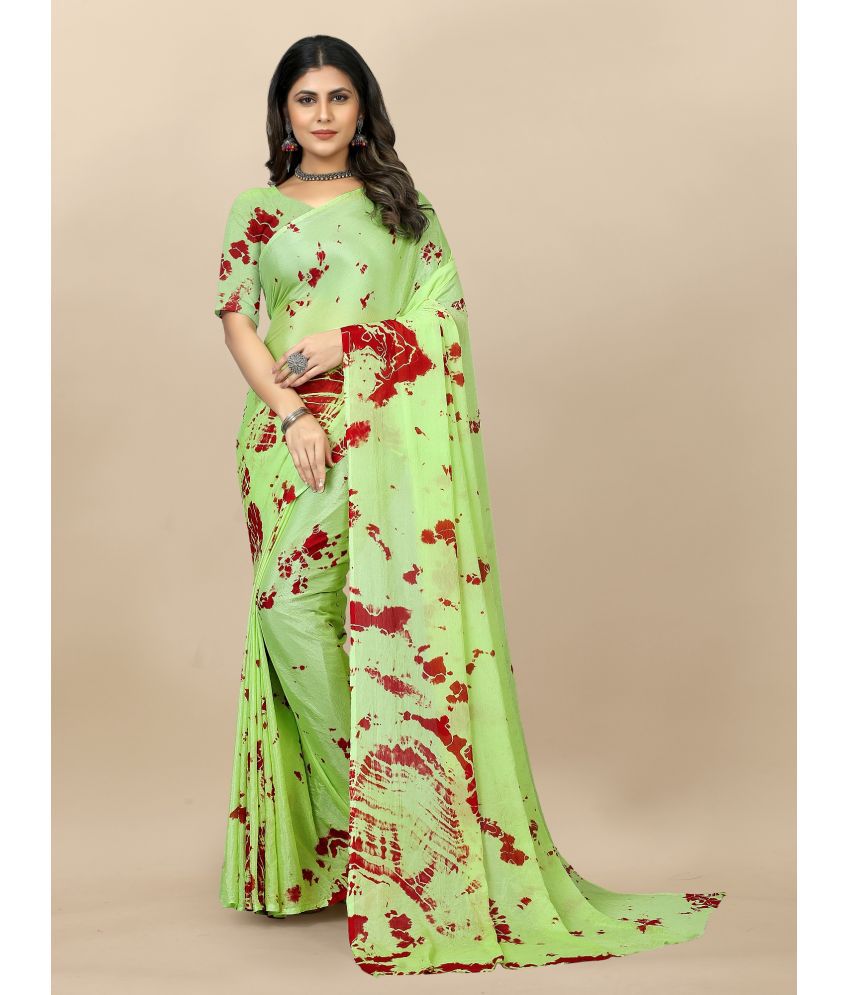     			Aika Georgette Embellished Saree With Blouse Piece - Light Green ( Pack of 1 )