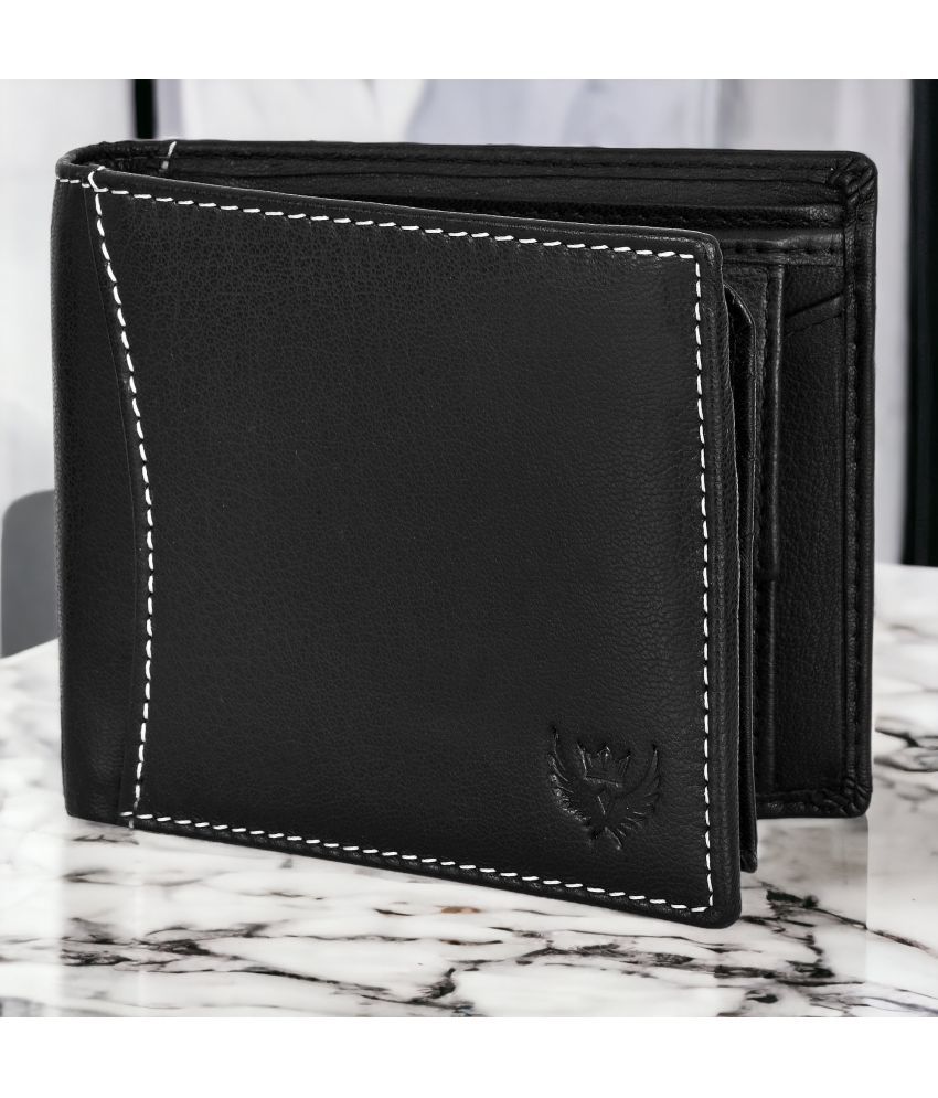     			Lorenz Black 100% Leather Men's RFID Wallet ( Pack of 1 )