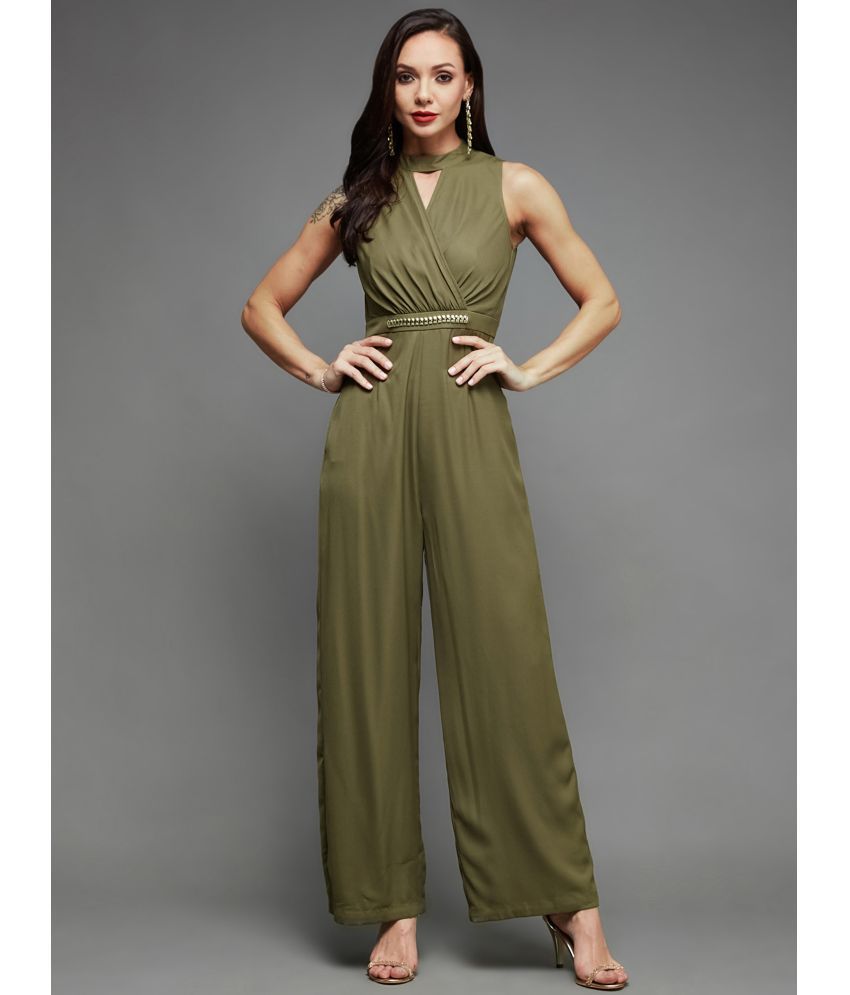     			Miss Chase Olive Crepe Regular Fit Women's Jumpsuit ( Pack of 1 )