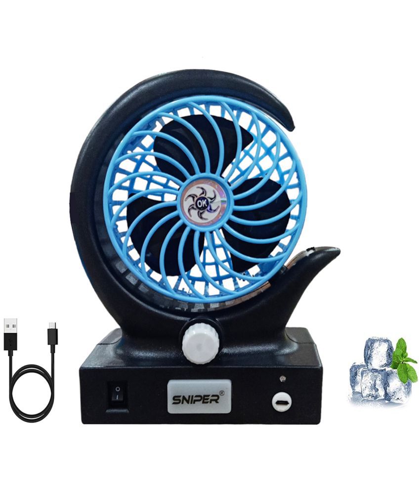     			Portable rechargeable Fan With 7 Speed modes with led light ( Multicolor ).