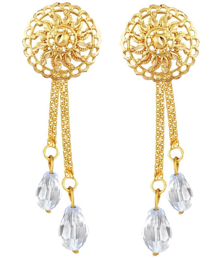     			Vighnaharta Golden Drop Earrings ( Pack of 1 )