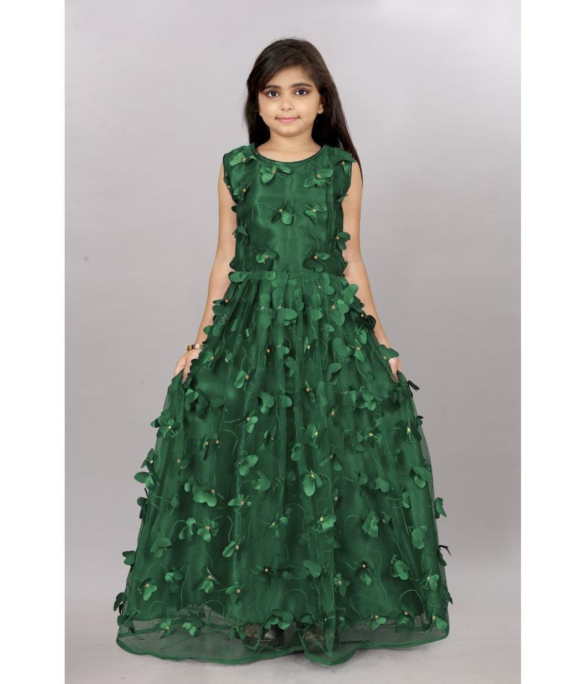     			A TO Z CART Green Net Girls Gown ( Pack of 1 )