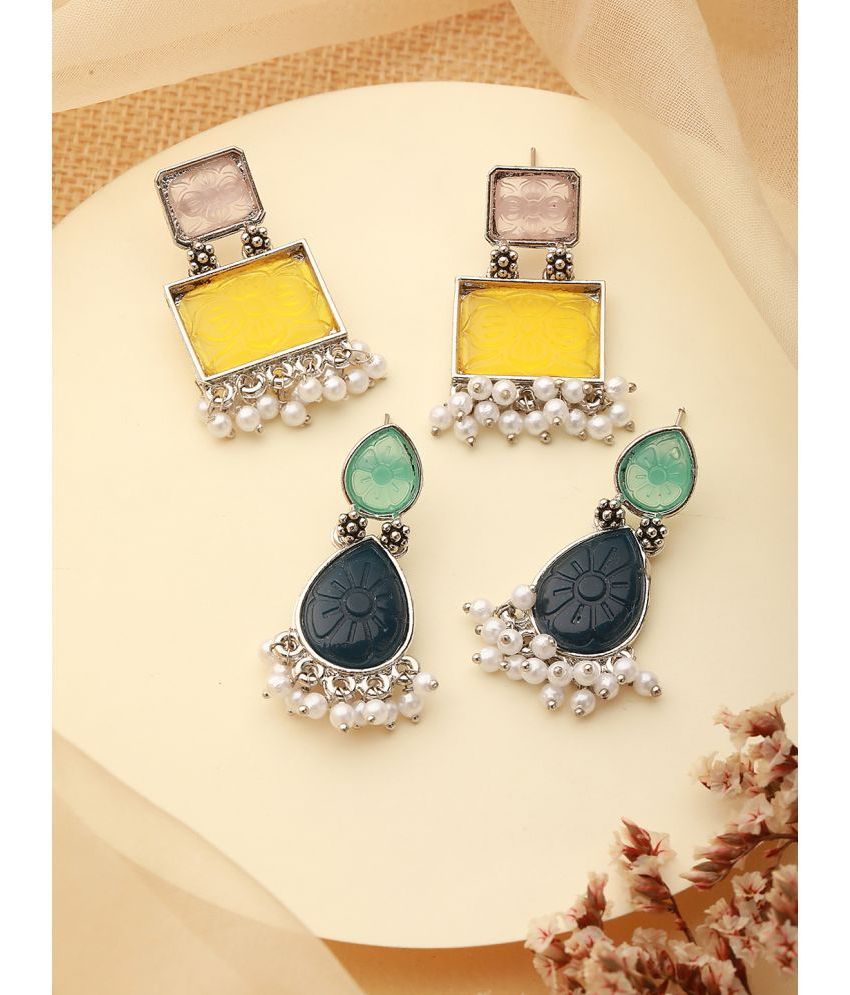     			AATMANA Multi Color Stud Earrings ( Pack of 2 )
