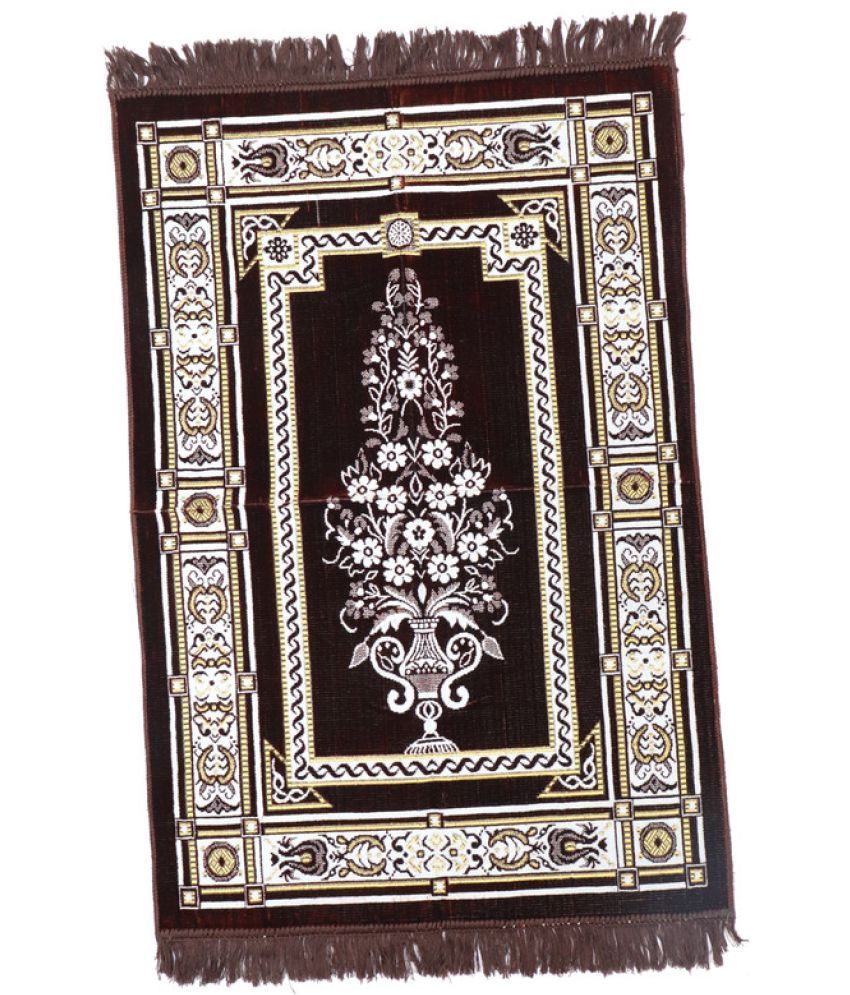     			ADIRNY Brown Single Regular Velvet Prayer Mat ( 110 X 70 cm )