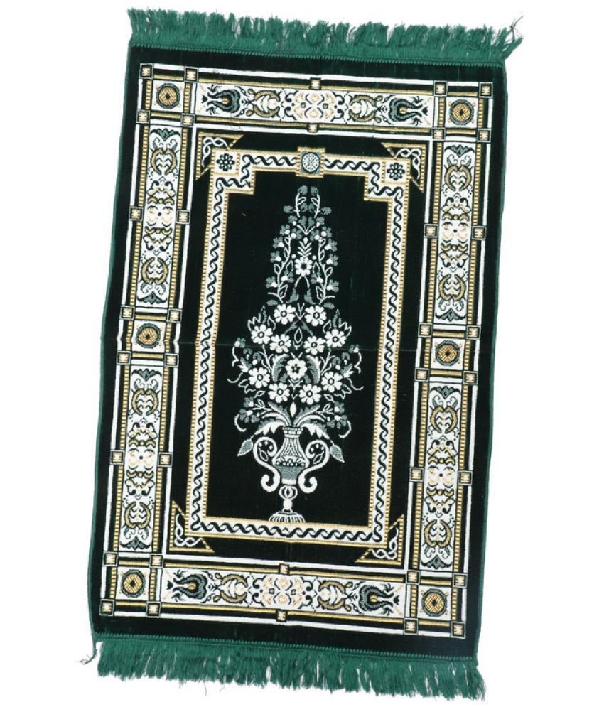     			ADIRNY Green Single Regular Velvet Prayer Mat ( 110 X 70 cm )