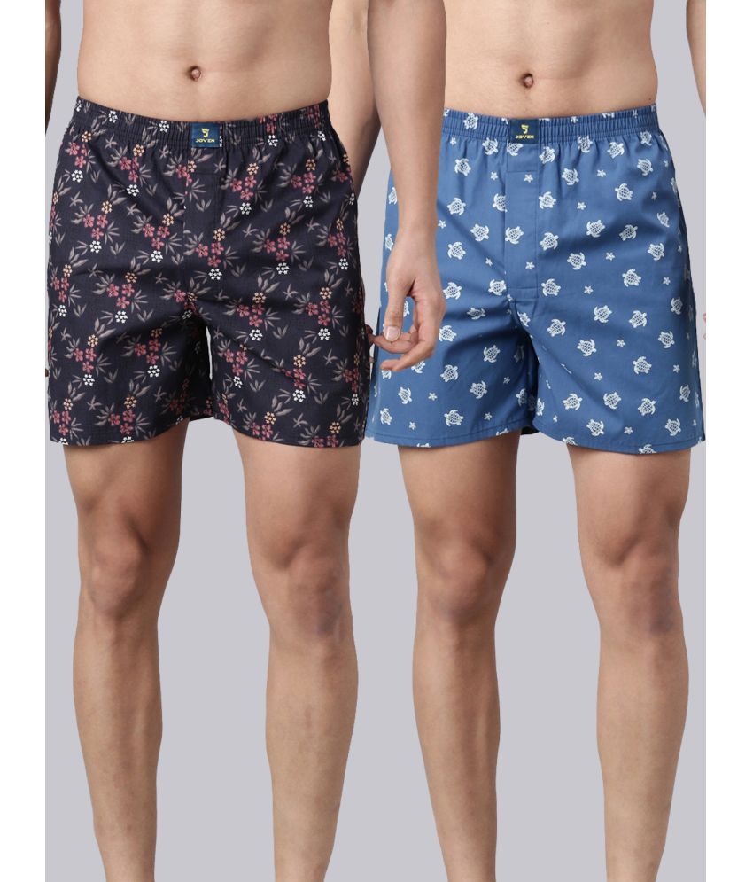     			Joven Pack of 2 Cotton Men's Boxer- ( Navy Blue )