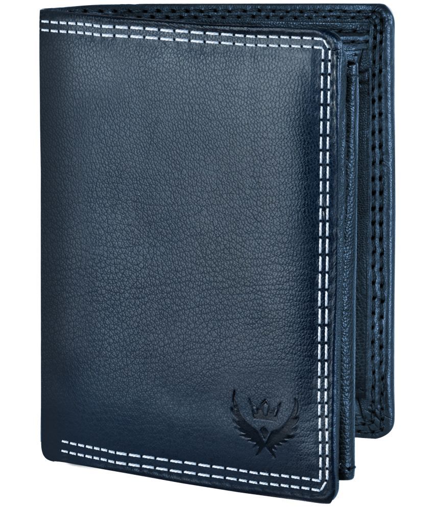     			Lorenz Blue 100% Leather Men's RFID Wallet ( Pack of 1 )