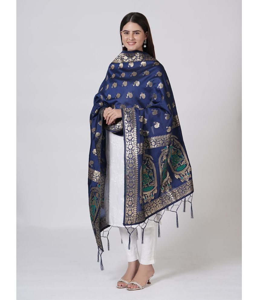     			MUFFLY Multicoloured Silk Blend Women's Dupatta - ( Pack of 1 )