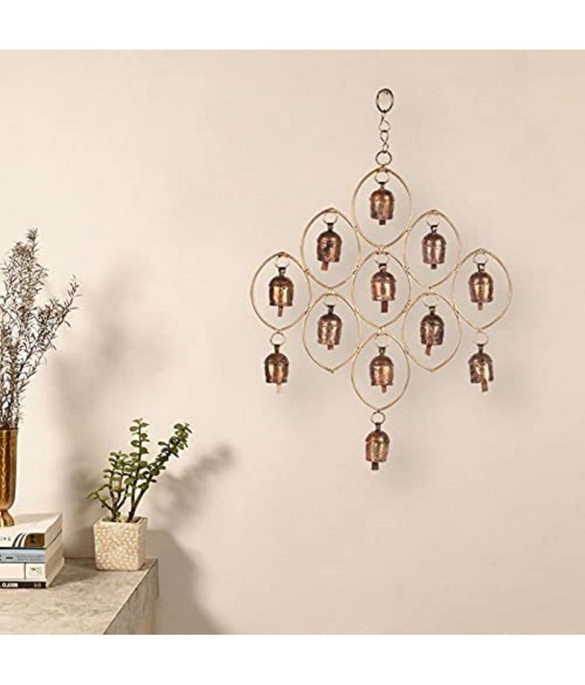     			Unravel India Copper Bell Wind Chime Copper Rod Indoor Windchime Pack of 1