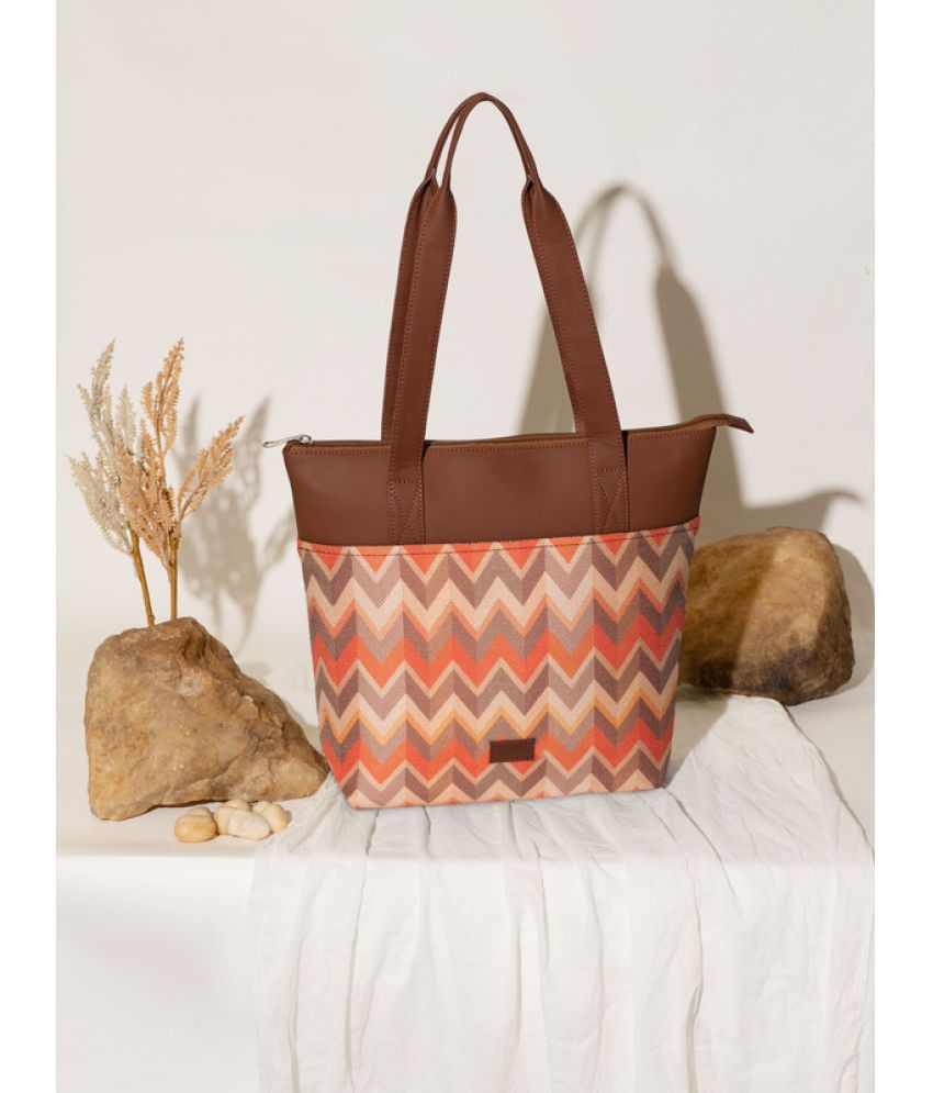     			Zouk Orange Jute Tote Bag