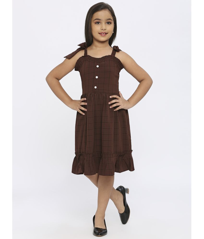     			gufrina Brown Polyester Girls Fit And Flare Dress ( Pack of 1 )