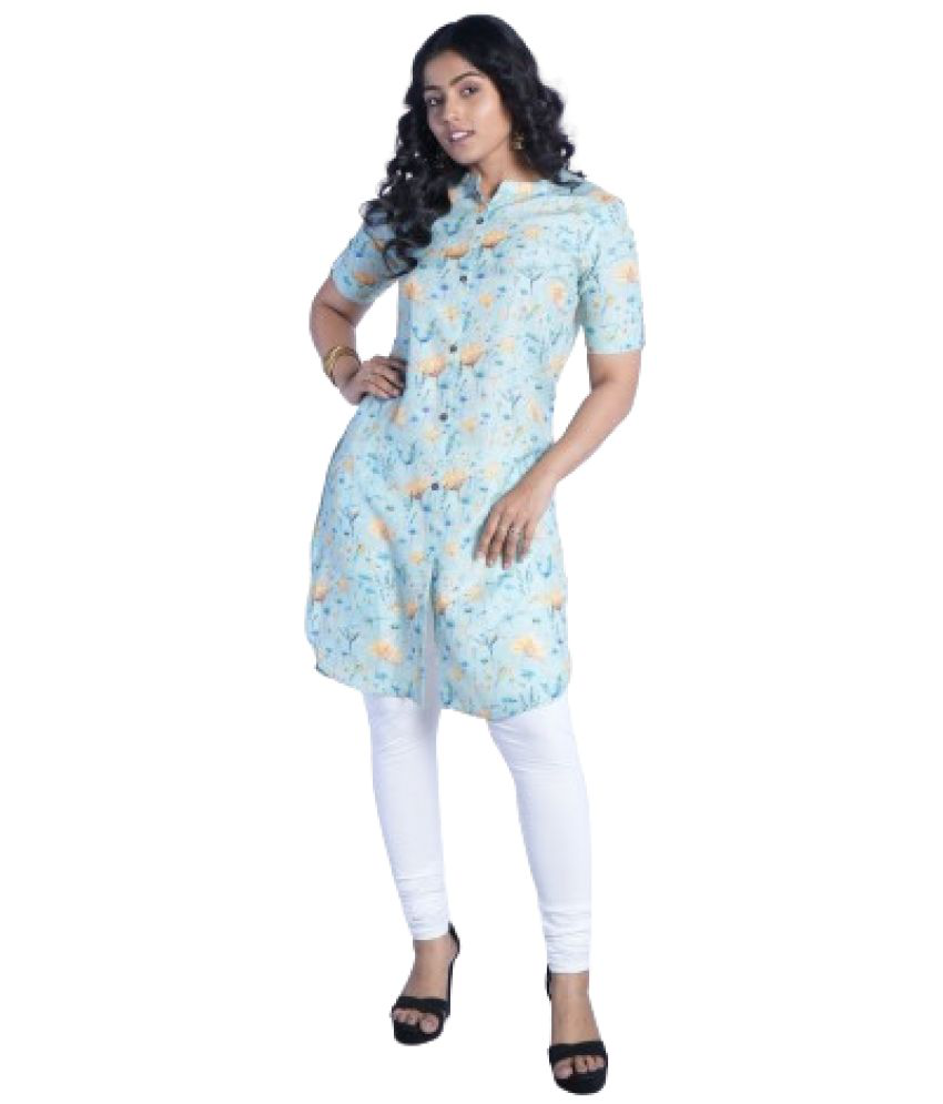     			Q Woman's Pride Cotton Solid A-line Women's Kurti - Green ( Pack of 1 )