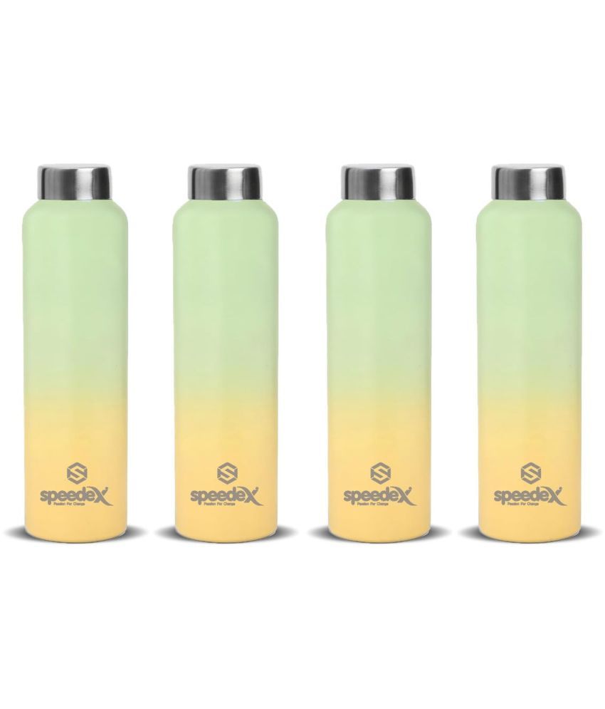     			Speedex  Stainless Steel Water Bottle Leak Proof  BPA Free Wine Green Stainless Steel Fridge Water Bottle 1000 mL ( Set of 4 )