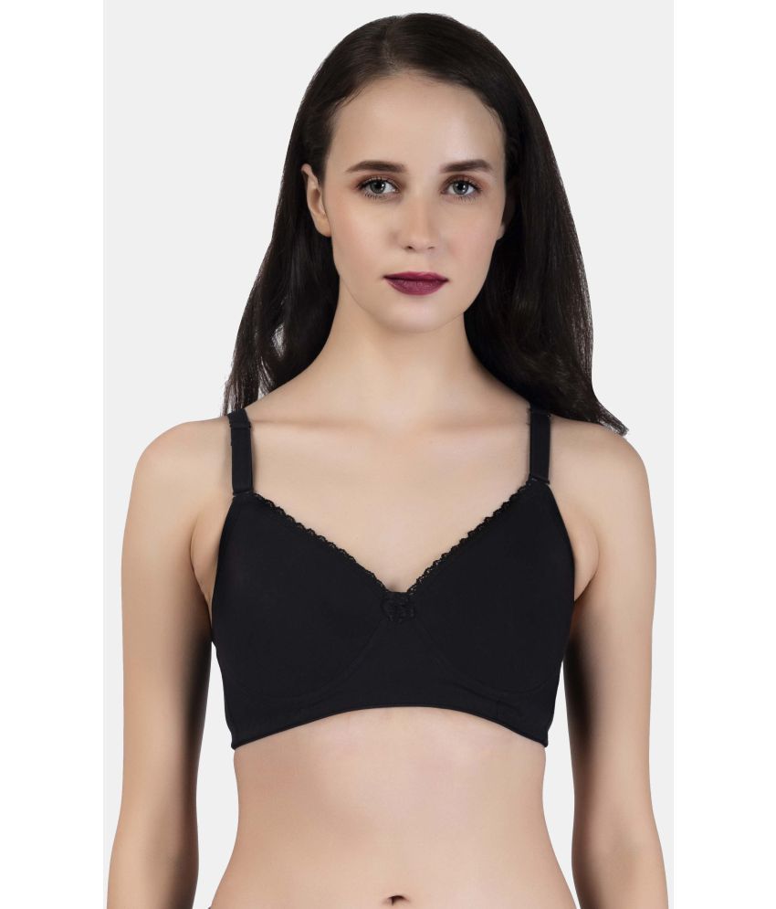     			LACYLUXE Cotton Blend Women's Plunge Bra ( Black )