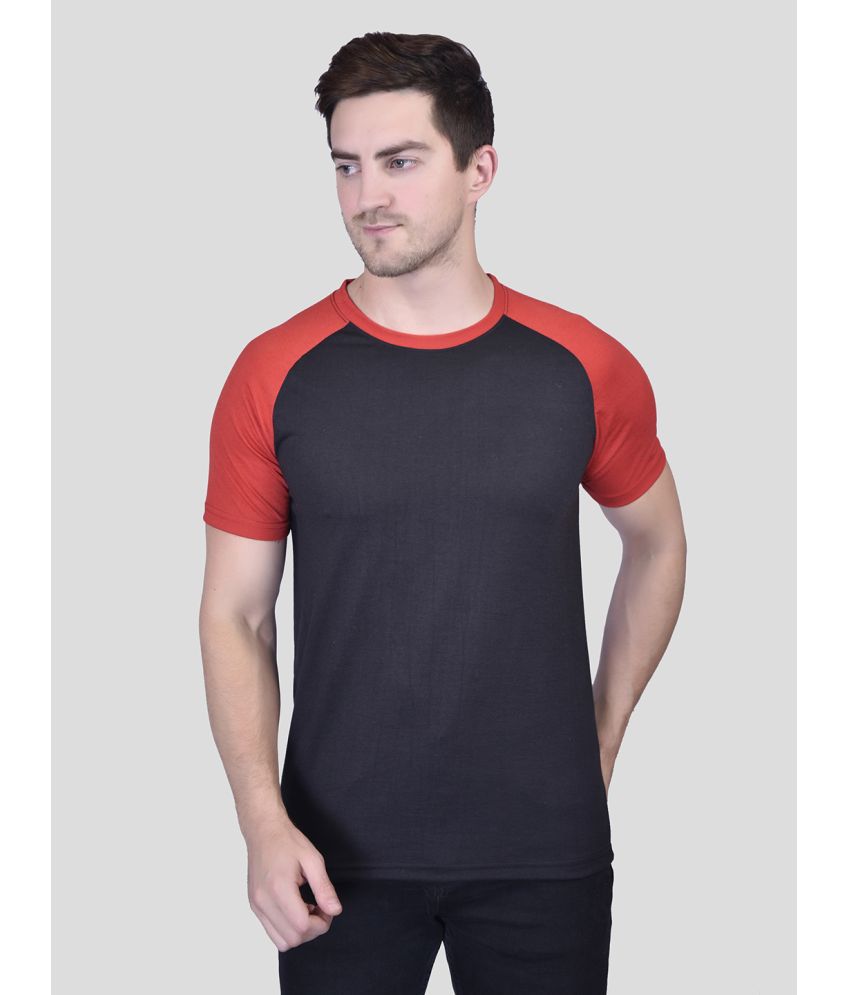     			PRINTCULTR Cotton Regular Fit Colorblock Half Sleeves Men's T-Shirt - Black ( Pack of 1 )