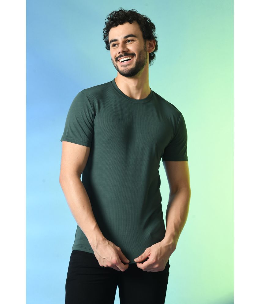     			PRINTCULTR Polyester Regular Fit Solid Half Sleeves Men's T-Shirt - Green ( Pack of 1 )