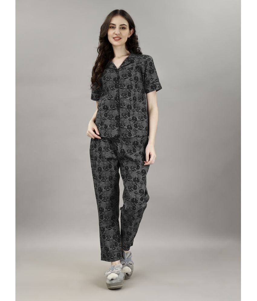     			Smarty Pants Black Cotton Women's Nightwear Nightsuit Sets ( Pack of 1 )