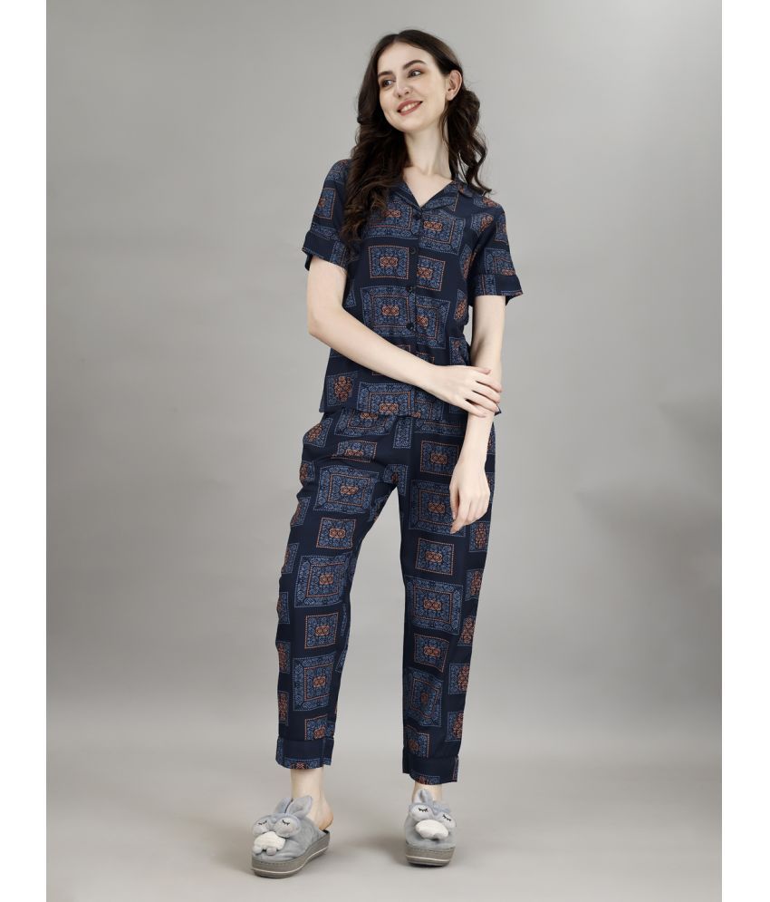     			Smarty Pants Navy Cotton Women's Nightwear Nightsuit Sets ( Pack of 1 )