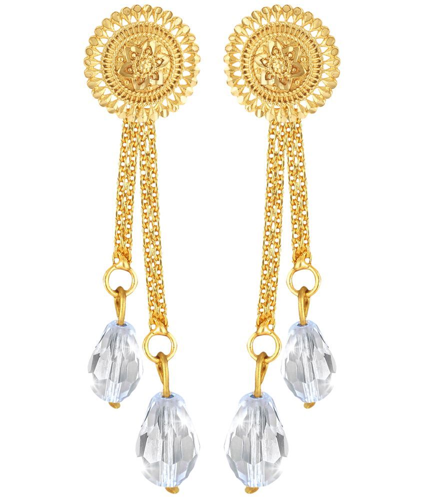     			Vighnaharta Golden Drop Earrings ( Pack of 1 )