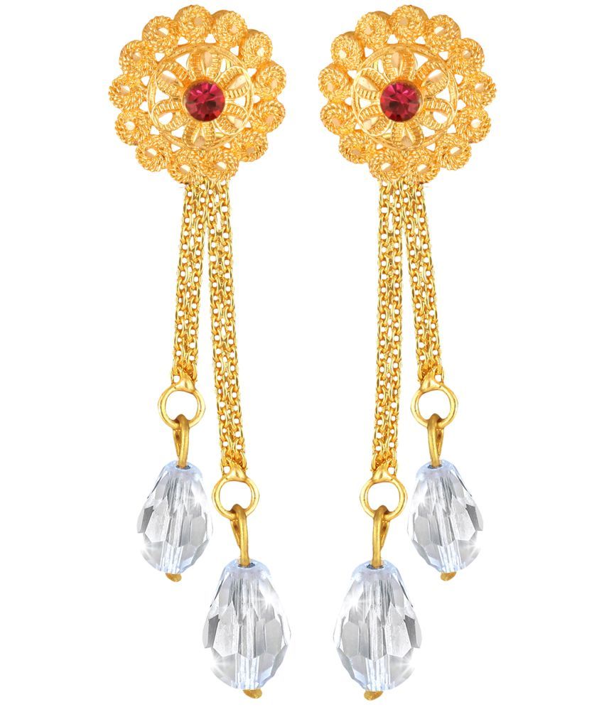     			Vighnaharta Golden Drop Earrings ( Pack of 1 )