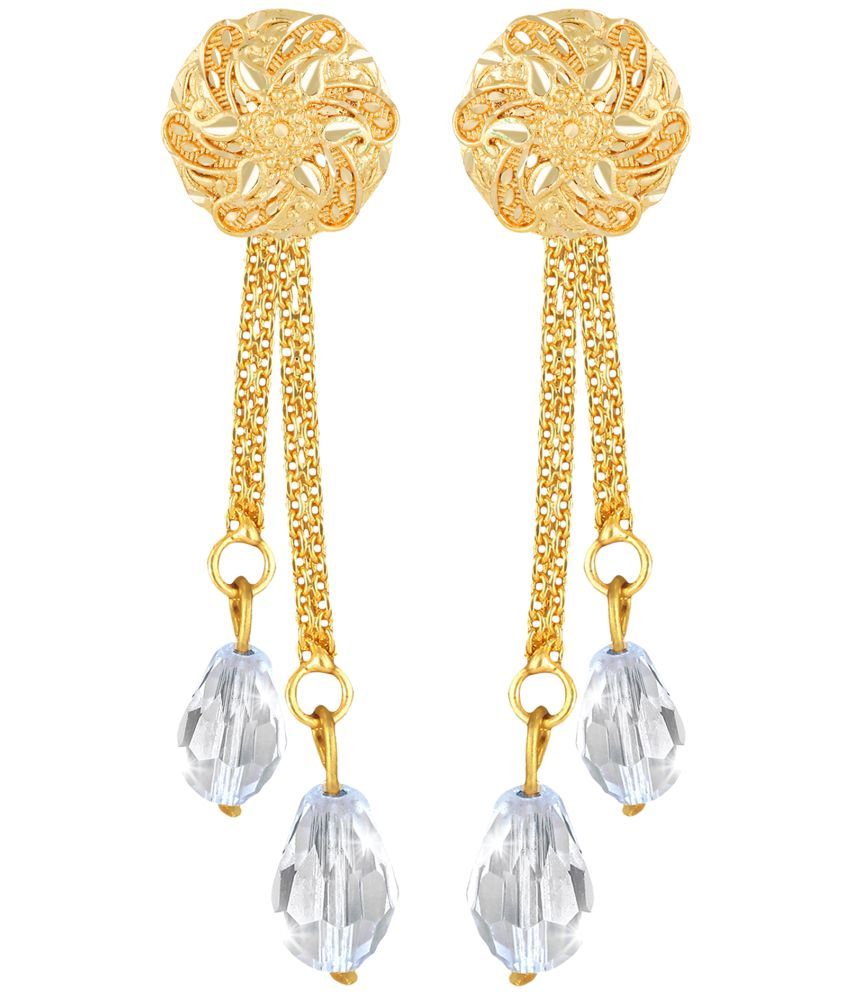     			Vighnaharta Golden Drop Earrings ( Pack of 1 )