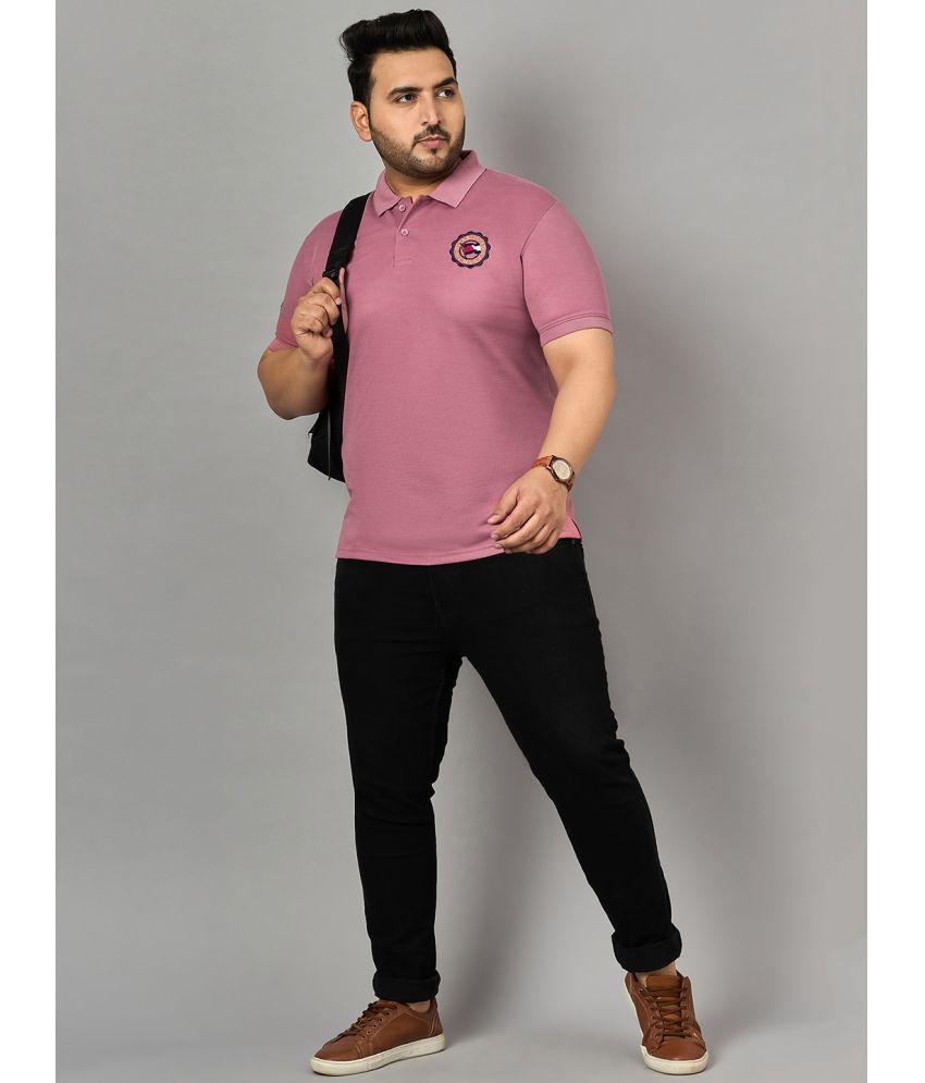     			zigo Cotton Blend Regular Fit Solid Half Sleeves Men's Polo T Shirt - Peach ( Pack of 1 )