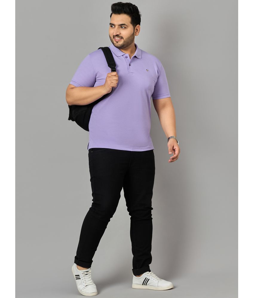     			zigo Cotton Blend Regular Fit Solid Half Sleeves Men's Polo T Shirt - Lavender ( Pack of 1 )