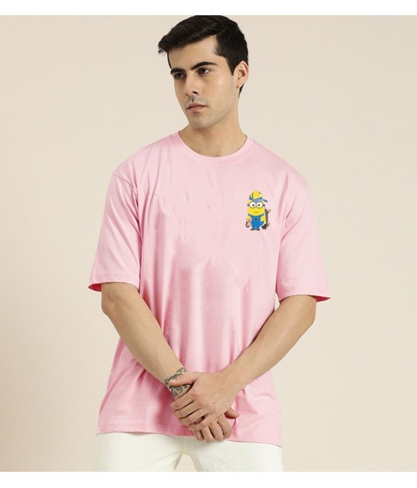     			AKTIF Cotton Blend Regular Fit Printed Half Sleeves Men's T-Shirt - Pink ( Pack of 1 )