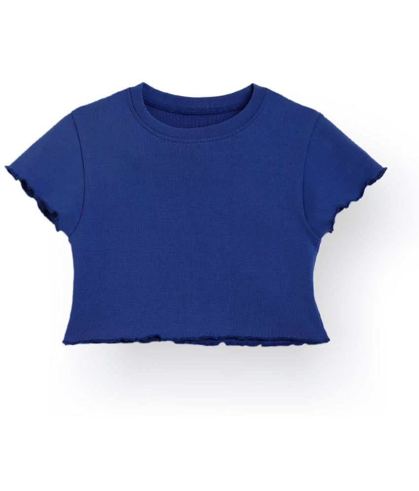     			ANTHRILO Blue 100% Cotton Girls T-Shirt ( Pack of 1 )