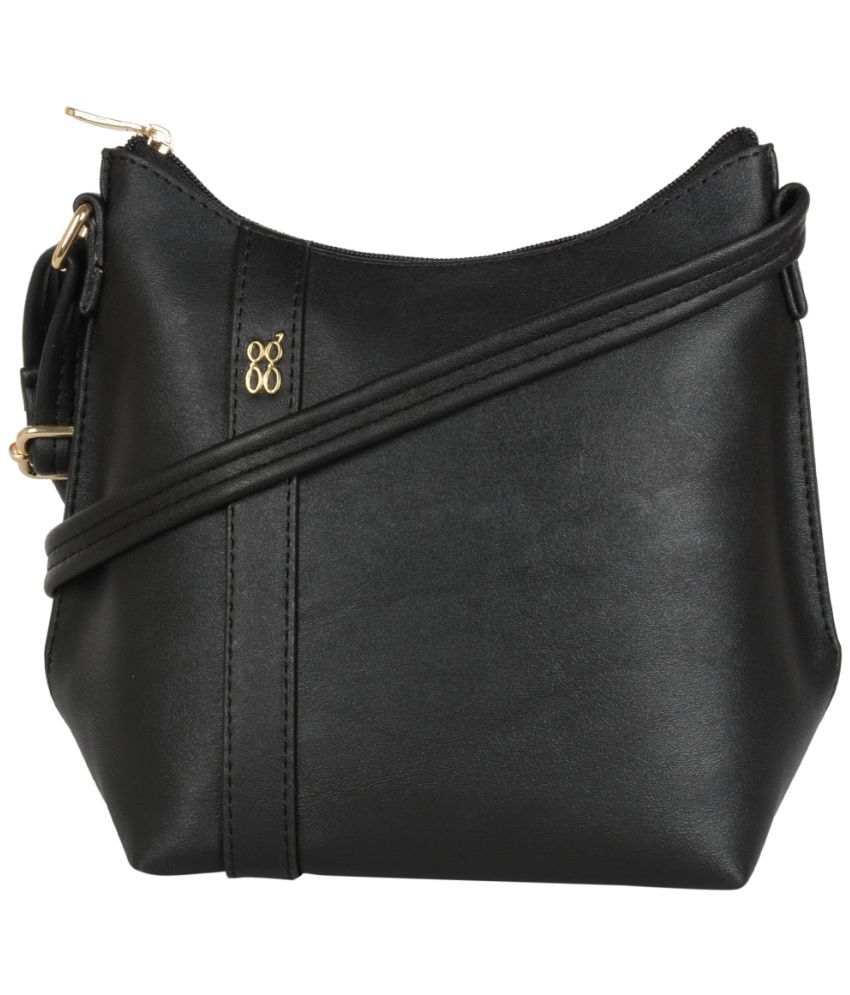     			Baggit Black PU Hobo Bag