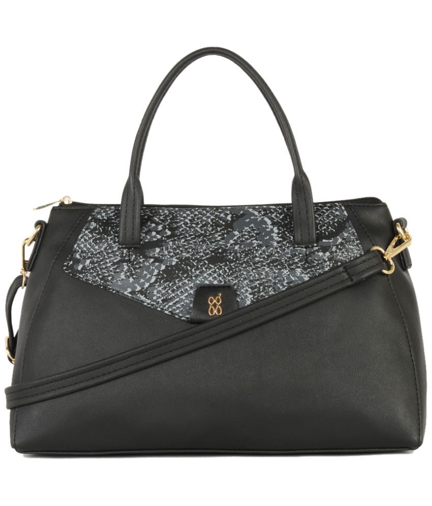     			Baggit Black PU Satchel Bag