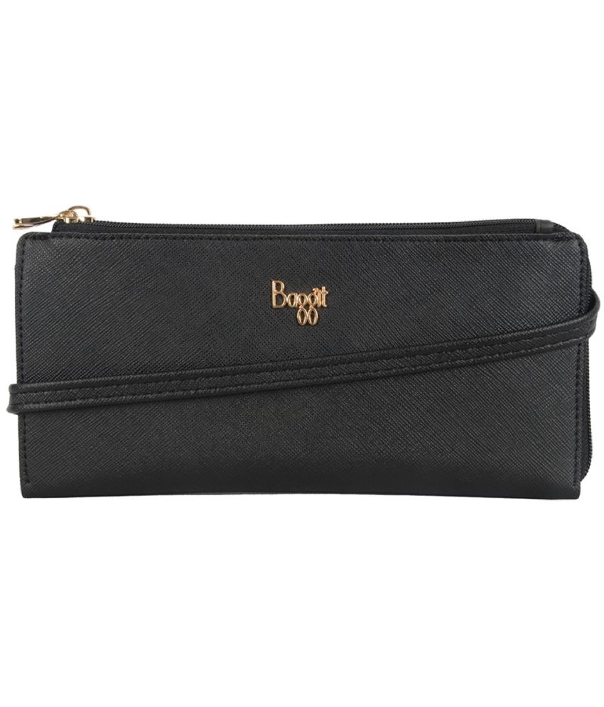     			Baggit Black PU Sling Bag