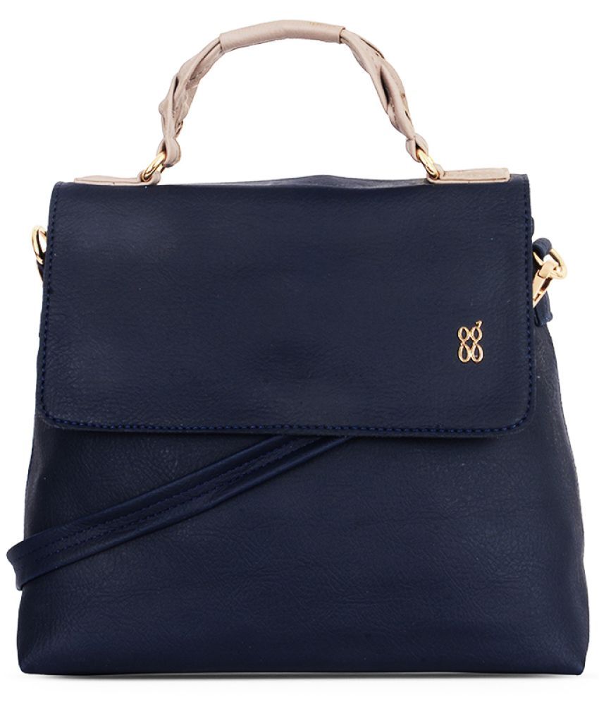     			Baggit Blue PU Satchel Bag