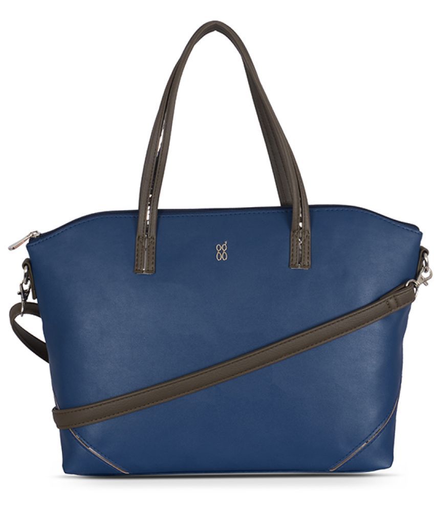     			Baggit Blue PU Tote Bag