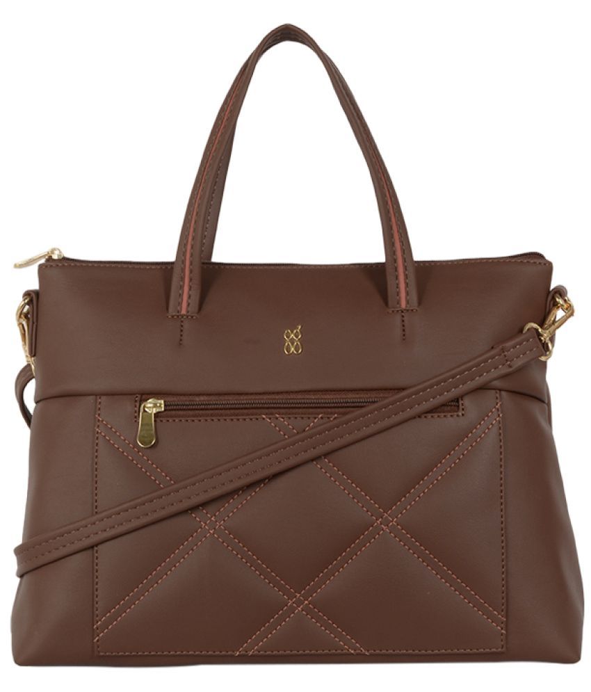     			Baggit Brown PU Satchel Bag