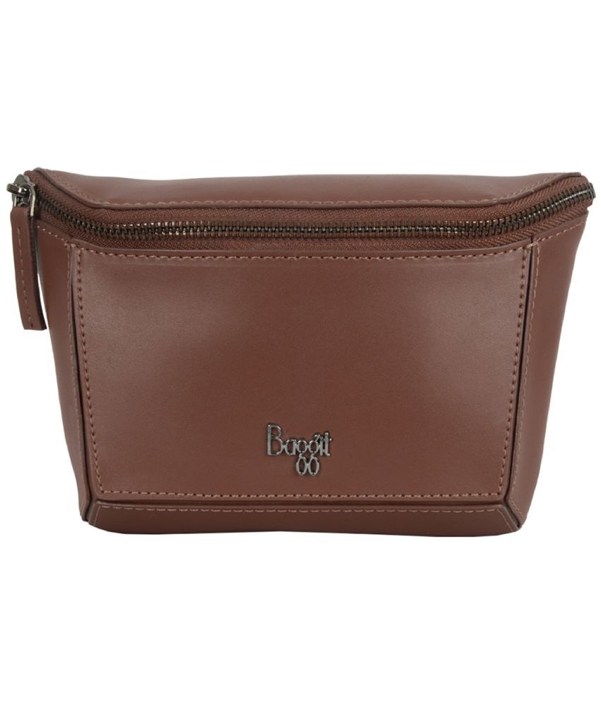     			Baggit Brown PU Sling Bag