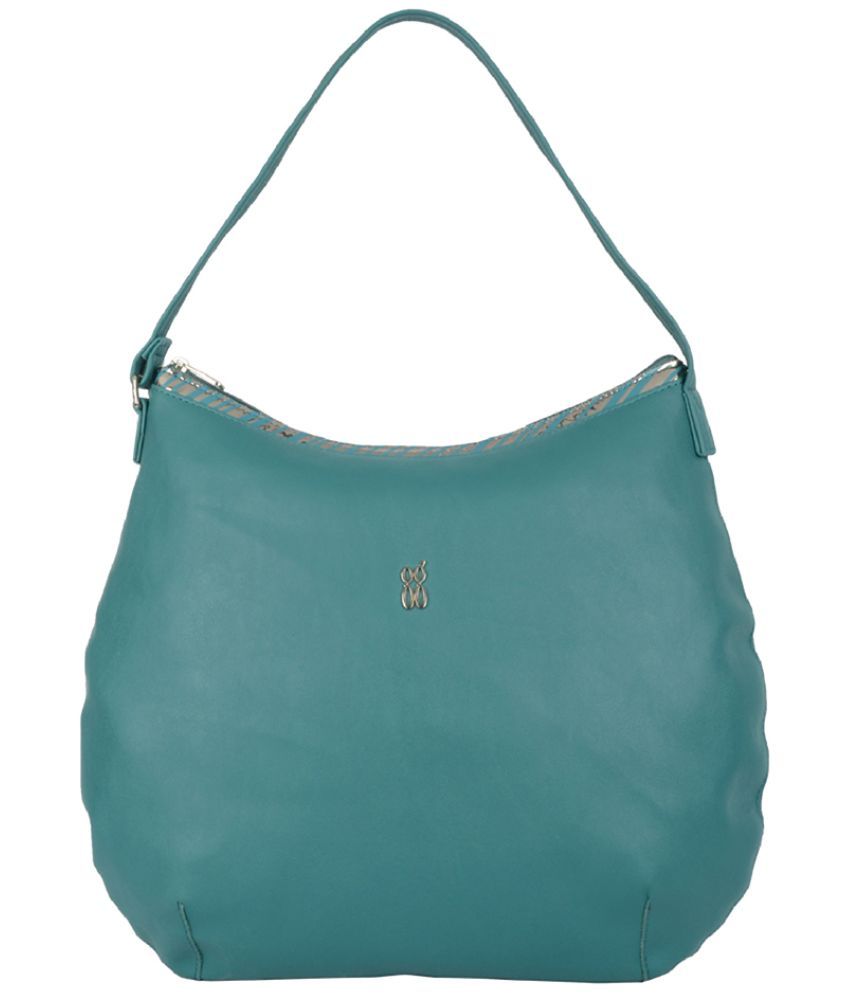     			Baggit Green PU Hobo Bag