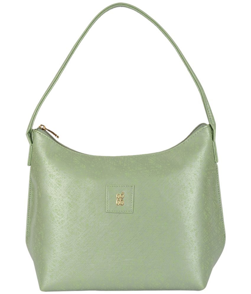     			Baggit Green PU Hobo Bag