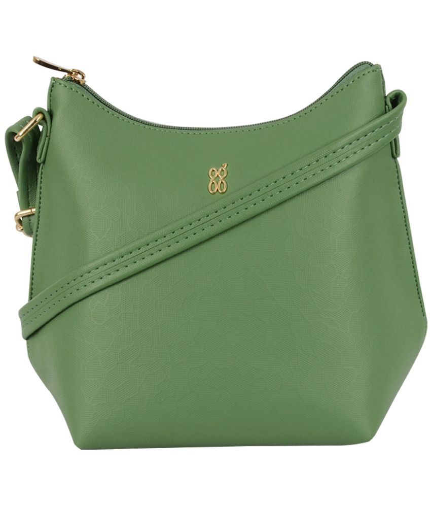     			Baggit Green PU Hobo Bag