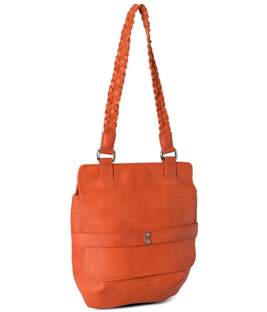     			Baggit Orange PU Handheld