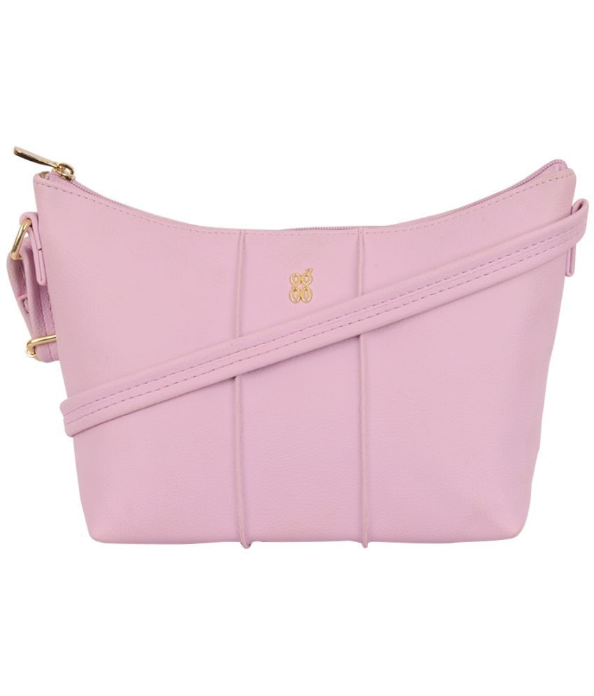     			Baggit Pink PU Hobo Bag