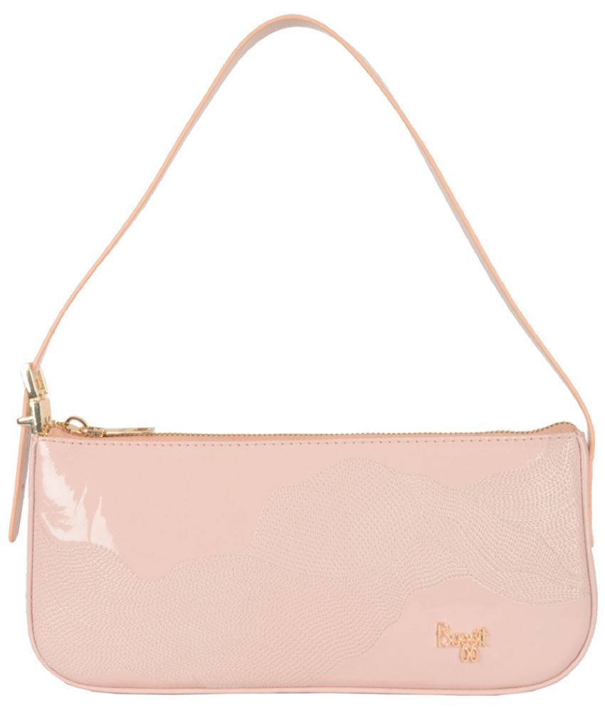     			Baggit Pink PU Satchel Bag