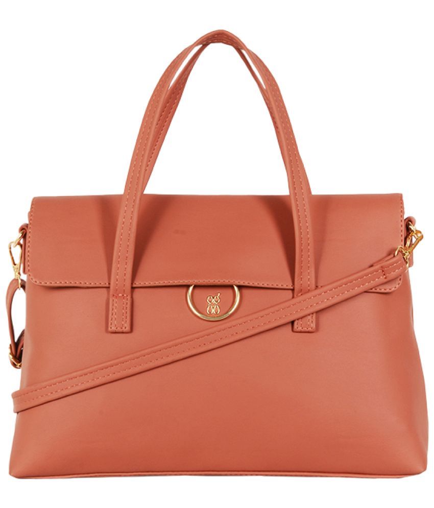     			Baggit Pink PU Satchel Bag