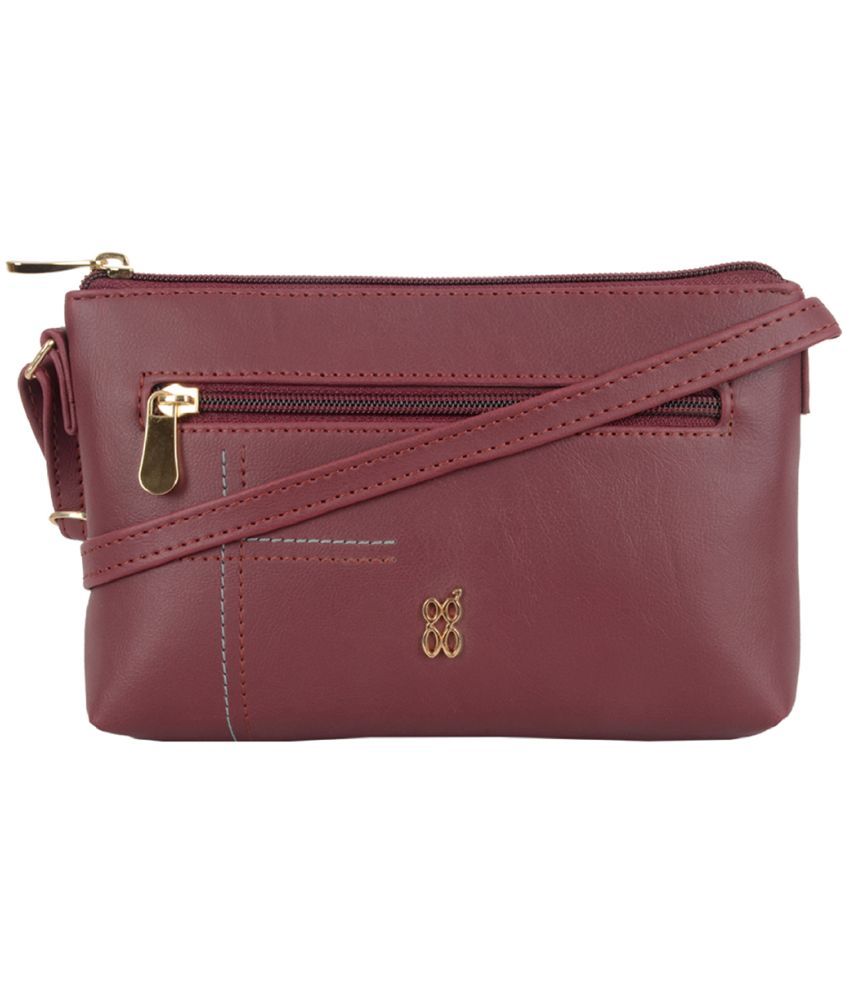     			Baggit Wine PU Satchel Bag